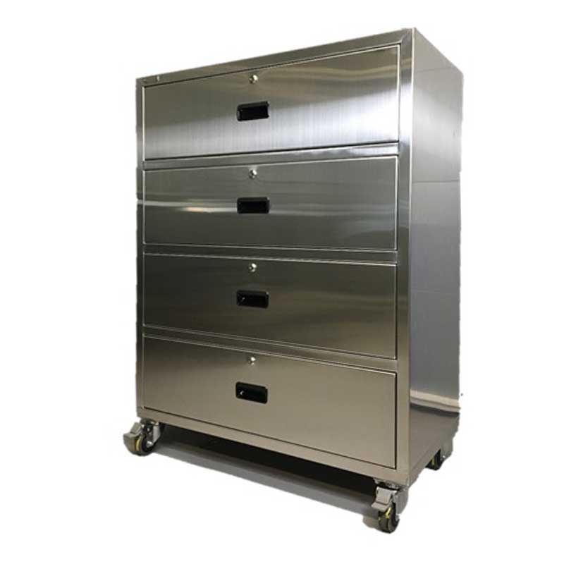 S-08 Stainless Steel 4 Drawer cart